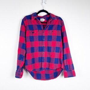 Flint & Tinder Women's Buffalo Plaid Button Up Flannel Sz M